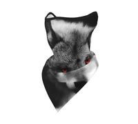 Masque Coupe-Vent imprimé Loup aux Yeux Rouges, Cache-Cou d'hiver pour Motard