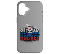 Masque crâne slovaque IHockey Slovaquie Drapeau Grunge Europe Sports Coque pour iPhone 16