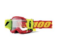 Masque Cross 100% ACCURI 2 FORECAST Roll-Off - Écran Transparent Rouge Rouge