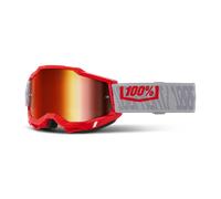 100% Masque cross Accuri 2 Gatorback verres miroir Rouge & Gris