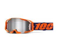 §Masque Cross 100% Armatic Orange Néon-Écran Miroir Argent Flash§