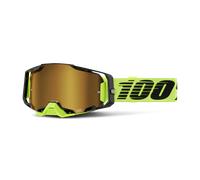 Masque Cross 100% Armega -Écran Miroir Argent jaune néon jaune néon