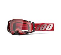 Masque Cross 100% Armega - Écran Transparent Rouge Rouge