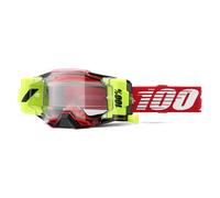 Masque Cross 100% Armega ForeCast Roll-Off -Écran Transparent Rouge Rouge