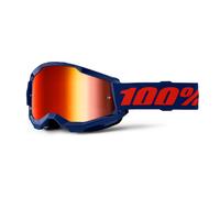 Masque cross 100% STRATA 2 Navy - Mirror Rouge 2025