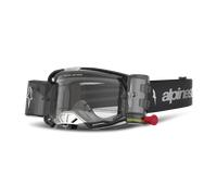 Alpinestars Vision 8 Amber Roll-Off Lunettes de motocross, Noir/Argent, Taille unique
