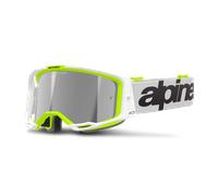Alpinestars Vision 8 Wordmark, lunettes miroirs Blanc/Jaune Néon/Noir Argent Réfléchissant Blanc/Jaune Néon/Noir Argent Réfléchissant