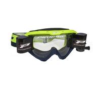 Masque cross Progrip RIOT Roll-Off 3450RO Jaune fluo/Bleu marine 2021