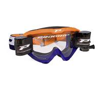 Masque cross Progrip RIOT Roll-Off 3450RO Orange fluo/Bleu 2021
