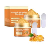 Masque Curcuma Visage, Argile De Vitamine C,Turmeric and Vitamin C Clay Mask for Face Pore Clearing, Hydrating, Moisturizing Clay Mask, Face Mask Skin Care for All Skin Types, 150 g / 5.29 oz (2PC)