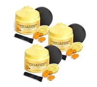 Masque Curcuma Visage, Masque D'argile Au Curcuma Et à La Vitamine C, Vitamin C Face Mask With Kaolin Clay And Turmeric For Dark Spots, Soins De La Peau Nettoyer En Profondeur (3PC)