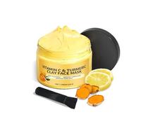 Masque Curcuma Visage, Masque D'argile Au Curcuma Et à La Vitamine C, Vitamin C Face Mask With Kaolin Clay And Turmeric For Dark Spots, Soins De La Peau Nettoyer En Profondeur (1PC)
