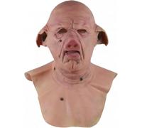 Masque D’Halloween Cochon Masque en Latex Complet Horreur Creepy Wrikle Masque Facial avec ECK Tête Complète Hallowee Party Carival Props Masque pour Le Visage, As Shown, China