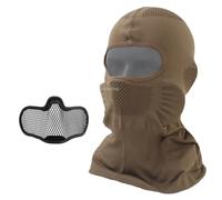 Masque d'airsoft respirant en maille d'acier tactique, cagoule intégrale, équipement de chasse, paintball, CS, airsoft T