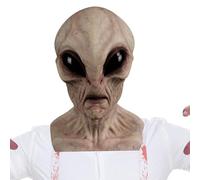 Masque d'Alien - Masque intégral en latex - Protection de la tête extraterrestre effrayante - Masque en latex respirant pour Pâques, carnaval, Halloween, cosplay - Accessoires de fête - Costume et