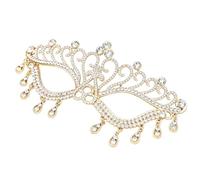 Masque de bal vénitien en cristaux pour mariée élégant loup orné de strass pour réception de mariage