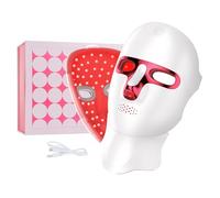 Masque de beauté sans fil pour le visage et le cou, masque de thérapie à la lumière Led 7 couleurs avec 360Pcs de perles, lumière Led rechargeable