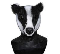 Masque de blaireau réaliste en latex avec tête d'animal mignon pour Halloween, déguisement, lapin à grandes dents, accessoire de costume d'Halloween