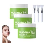 Masque de boue matcha pour le visage, masque de boue au thé vert pour un nettoyage en profondeur des pores, doux et hydratant, facile à appliquer et à nettoyer (3PCS)