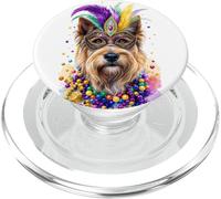 Masque de Carnaval de Mardi Gras Terrier Australien Perles Art PopSockets PopGrip pour MagSafe