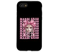 Masque de carnaval Mardi Gras pour fille avec nœud rose Coque pour iPhone SE (2020) / 7 / 8
