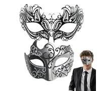 Masque de carnaval, masque de mascarade en dentelle | 2 masques de mascarade - Ensemble de masques scintillants - Accessoires de cosplay pour Halloween