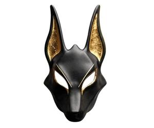 Masque de chacal égyptien - Coiffe réglable, 22 x 30 x 15 cm, déguisement de dieu de la mythologie ancienne, accessoires en résine solide de 400 g | Article de théâtre pour homme et femme