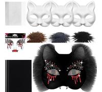 Masque de chat en parfait état | Masques d'animaux simples pour le déguisement - Accessoires de costume avec tissu en maille et feuille de feutre pour l'art et destiné aux hommes et aux femmes lors du