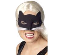 Masque De Chat Noir Avec Moustaches Pour Halloween Femme Nouveau