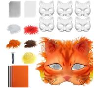 Masque de chat - Papier, Costume de chat | Costume à faire soi-même, à peindre, léger, vide, mascarade, fête, décoration du visage, accessoires pour Halloween, cosplay, bal costumé, carnaval, art et