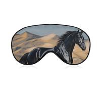 Masque de cheval arabe noir pour homme et femme, respirant et réglable, masque de sommeil ultra doux, bandeau de voyage léger pour avion, sieste, sommeil nocturne