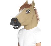Masque De Cheval Marron En Latex Avec Cheveux (Taille Unique) Multicolore