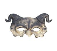 Masque de chèvre pour Halloween - Cornes de chèvre - Masques de chèvre - Accessoire de Jouet - Monstres - Costume d'halloween - Demi-Visage (Gold, One Size)