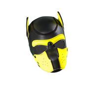 Masque de chien - Bad Puppy® - Cagoule Human Pup en néoprène - noir/jaune