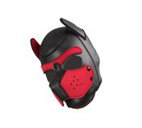 Masque de chien - Bad Puppy® - Cagoule Human Pup en néoprène - noir/rouge