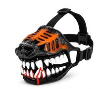Masque de chien d'Halloween avec crocs de vampire, museau de chien effrayant avec des dents réalistes, masque de costume de monstre en latex naturel pour les fêtes d'Halloween, (1pcs,12.2 in)