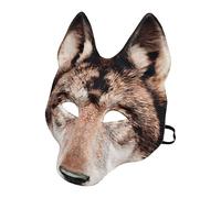 Masque de chien sauvage pour adultes, masque facial de loup en bois, masques de loup sur le thème d'Halloween | Accessoire de visage de costume de cosplay de loup, masque de mascarade d'animaux