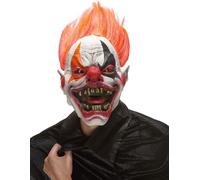 Masque de clown de l'enfer Masque en latex de clown de l'horreur blanc-coloré