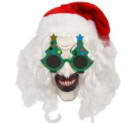 Masque de Clown de Noël,Masque de Clown Terrifiant | Terreur de couverture de visage avec des lunettes | Accessoires de costume de Noël, accessoire d'horreur de , avec des couleurs vives pour les