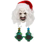 Masque de Clown de Noël,Masque de Clown Terrifiant | Terreur de couverture de visage avec des lunettes | Accessoires de costume de Noël, accessoire d'horreur de , avec des couleurs vives pour les