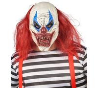 Masque de clown effrayant blanc-rouge