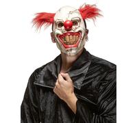 Masque de clown fragile Demi-masque de clown d'horreur blanc-rouge