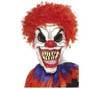 Masque De Clown Horrible Avec Cheveux - Multicolores - Taille Unique rouge G