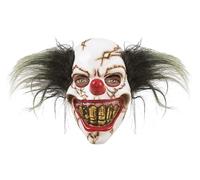 Masque de Clown Terrifiant pour Halloween, Visage Clown Unisexe pour Adulte (Blanc, Vert)