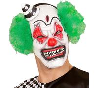 WIDMANN "KILLER CLOWN HALF FACE MASK WITH HAIR & MINI HAT" -