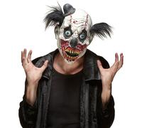 Masque de clown zombie Masque de clown monstre en latex noir-blanc-multicolore
