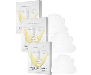 Masque de collagène lifting - Trainer à la taille du visage de Corée, masque de remontée en rétinol de collagène Bluile 3 en 1 avec sangle de menton, de maîtrise de pouli (12Pcs)