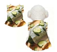 Masque de concombre Spa XS pour petits chiens, tenue d'été mignonne pour chiot, vêtements doux et respirants pour chat
