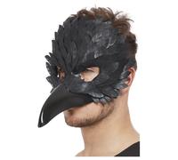 Masque De Corbeau Noir À Long Bec Masque De Purge Raven Falloween Costume Chic