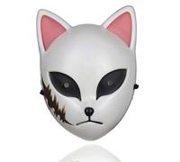 Masque de cosplay de dessin animé Tanjirou Sabito pour adulte, masque de tueur de chats de style japonais, accessoire de cosplay, déguisement de Demon Slayer (C)